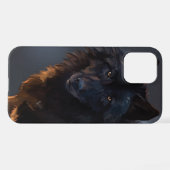 Schwarzer Wolf iPhone Hülle (Rückseite (Horizontal))