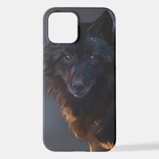 Schwarzer Wolf iPhone Hülle (Rückseite)