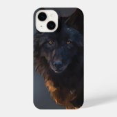 Schwarzer Wolf iPhone Hülle (Rückseite)