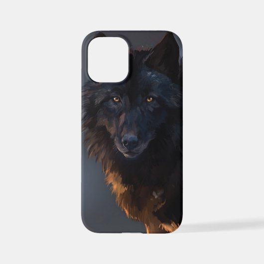 Schwarzer Wolf iPhone Hülle (Rückseite)