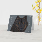 Schwarzer Wolf Karte (Gelbe Blume)