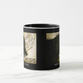 Schwarzer Wolf keltischer Drache Knotenwerk Fantas Tasse (Zentrum)