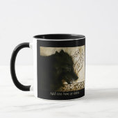 Schwarzer Wolf keltischer Drache Knotenwerk Fantas Tasse (Links)