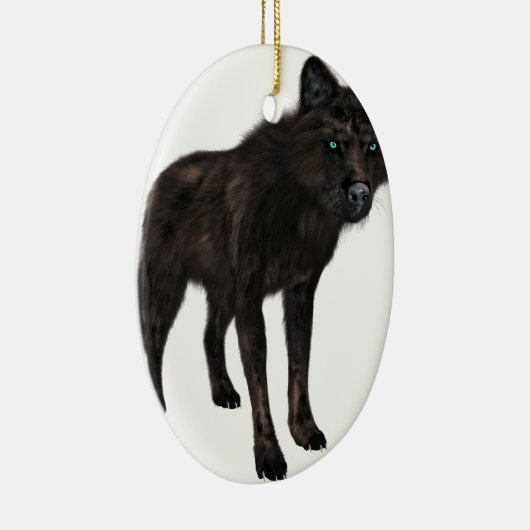 Schwarzer Wolf Keramik Ornament (Rechts)