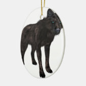 Schwarzer Wolf Keramik Ornament (Links)