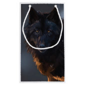 Schwarzer Wolf Kleine Geschenktüte (Rückseite)