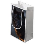 Schwarzer Wolf Kleine Geschenktüte (Rückseite Schrägansicht)