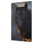 Schwarzer Wolf Klemmbrett (Links)
