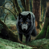 Schwarzer Wolf kommt aus dem Wald Puzzle