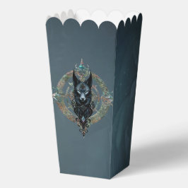 Schwarzer Wolf Kopf mit durchstechenden blauen Aug Geschenkschachtel