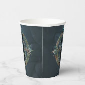 Schwarzer Wolf Kopf mit durchstechenden blauen Aug Pappbecher (Rechts)