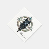Schwarzer Wolf Kopf mit durchstechenden blauen Aug Serviette (Ecke)