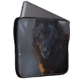 Schwarzer Wolf Laptopschutzhülle (Vorne Rechts)