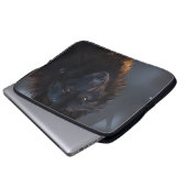 Schwarzer Wolf Laptopschutzhülle (Vorne Knopf)