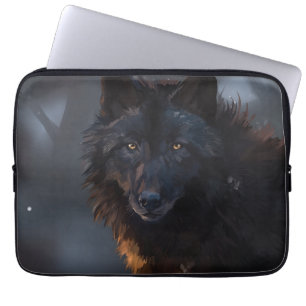 Schwarzer Wolf Laptopschutzhülle