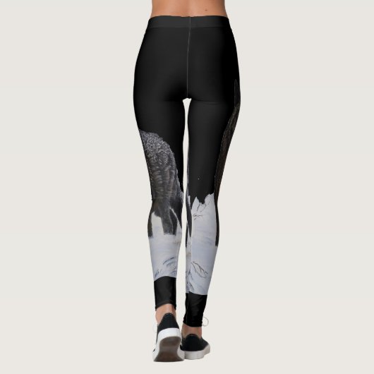 Schwarzer Wolf Leggings (Rückseite)
