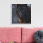 Schwarzer Wolf Leinwanddruck (Insitu (Wohnzimmer))