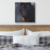 Schwarzer Wolf Leinwanddruck (Insitu (Schlafzimmer))