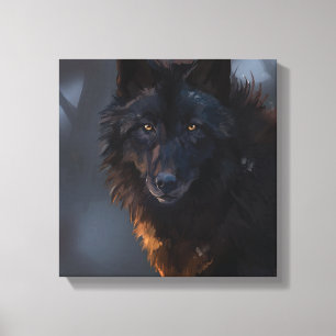Schwarzer Wolf Leinwanddruck
