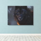 Schwarzer Wolf Leinwanddruck (Insitu (Holzboden))