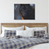 Schwarzer Wolf Leinwanddruck (Insitu (Schlafzimmer))