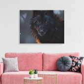 Schwarzer Wolf Leinwanddruck (Insitu (Wohnzimmer))