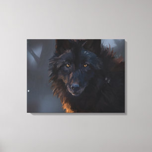 Schwarzer Wolf Leinwanddruck