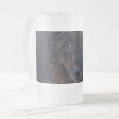 Schwarzer Wolf Mattglas Bierglas (Vorderseite Links)