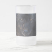 Schwarzer Wolf Mattglas Bierglas (Mittel)