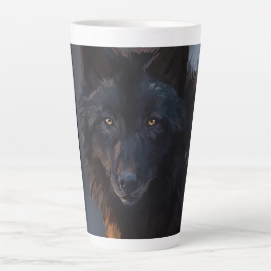 Schwarzer Wolf Milchtasse (Vorderseite)