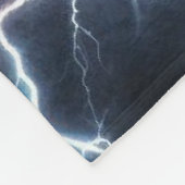 Schwarzer Wolf mit Blitz Fleecedecke (Ecke)