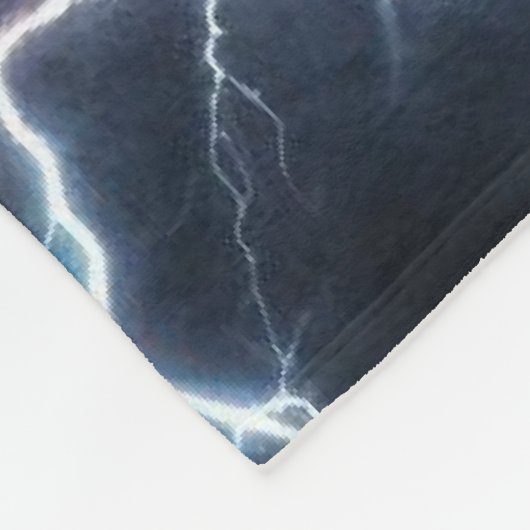 Schwarzer Wolf mit Blitz Fleecedecke (Ecke)