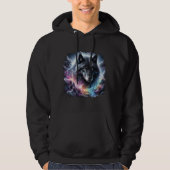 Schwarzer Wolf mit Blitz Hoodie (Vorderseite)