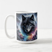 Schwarzer Wolf mit Blitz Kaffeetasse (Links)