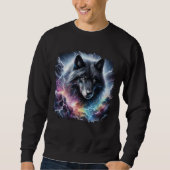 Schwarzer Wolf mit Blitz Sweatshirt (Vorderseite)