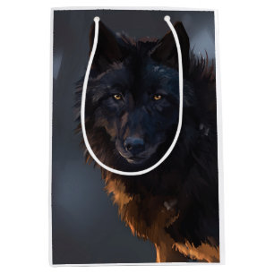Schwarzer Wolf Mittlere Geschenktüte
