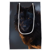 Schwarzer Wolf Mittlere Geschenktüte (Rückseite)