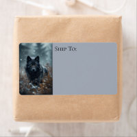 Schwarzer Wolf Nördlicher Winter Wald Schneeiger F
