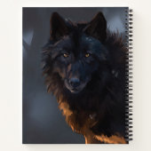 Schwarzer Wolf Notizblock (Rückseite)