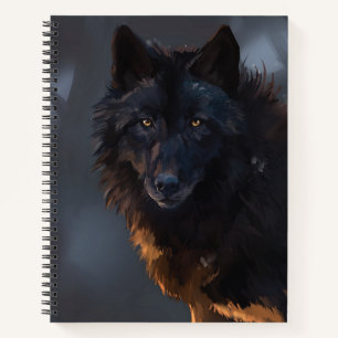 Schwarzer Wolf Notizblock