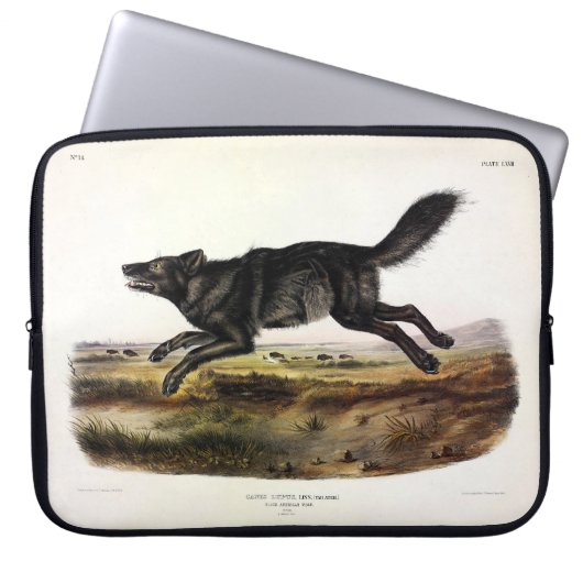 Schwarzer Wolf oder Schwarzer Amerikanischer Wolf Laptopschutzhülle (Vorderseite)