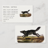 Schwarzer Wolf oder Schwarzer Amerikanischer Wolf Visitenkarte (Vorne/Hinten)