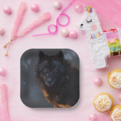 Schwarzer Wolf Pappteller (Party)