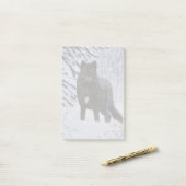 Schwarzer Wolf Post-it Klebezettel (Auf Schreibtisch)