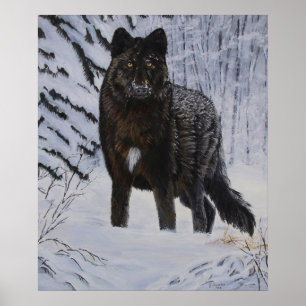 Schwarzer Wolf Poster
