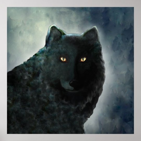 Schwarzer Wolf Poster Zazzle De