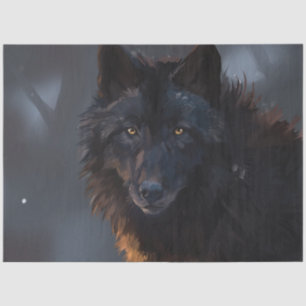 Schwarzer Wolf Seidenpapier