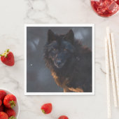 Schwarzer Wolf Serviette (Beispiel)