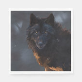 Schwarzer Wolf Serviette (Vorderseite)