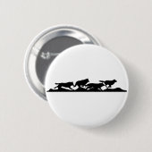Schwarzer Wolf Silhouette Wild läuft mit dem Pack Button (Vorne & Hinten)